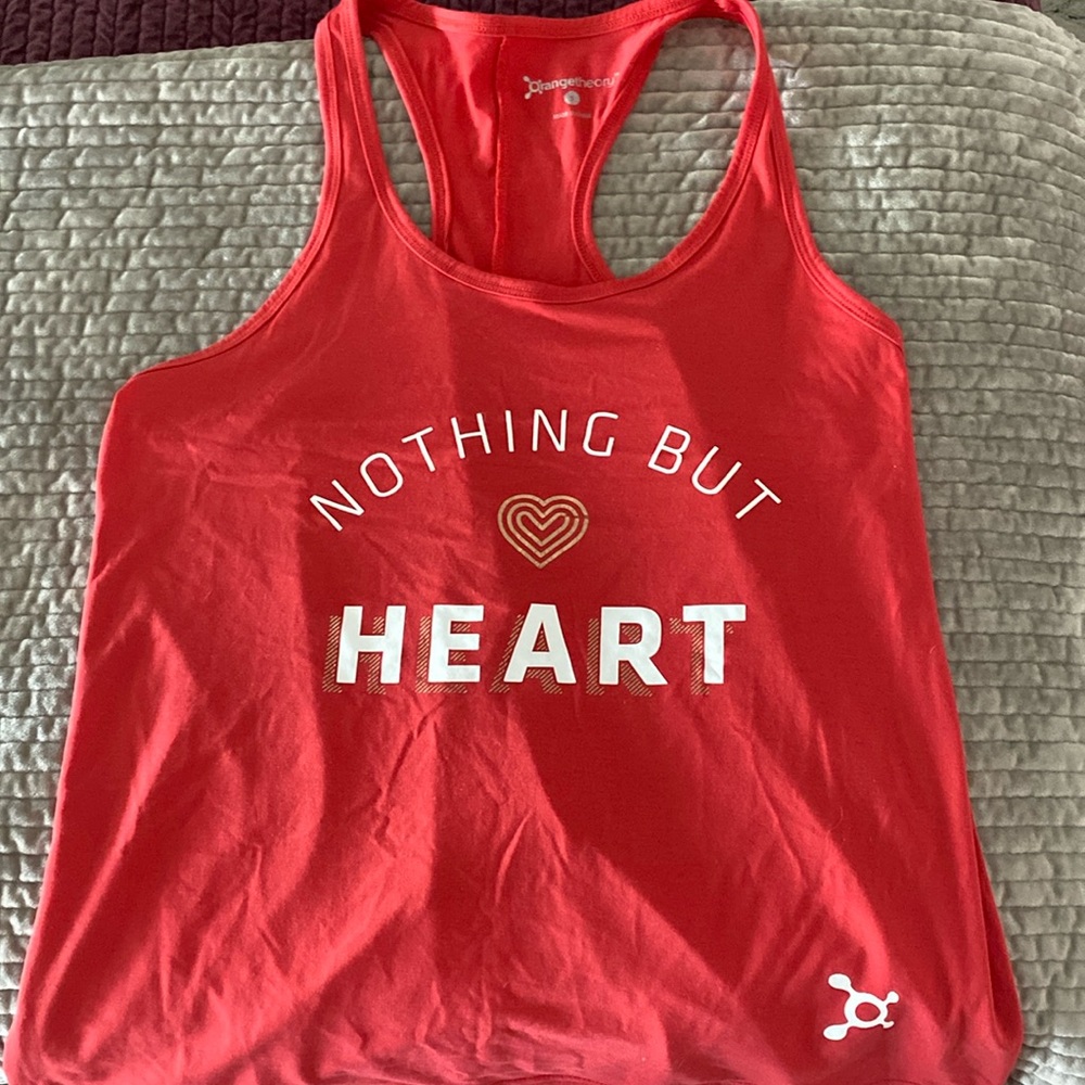 Orange theory small tank top red